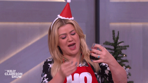 KellyClarksonShow giphyupload christmas drink cheers GIF