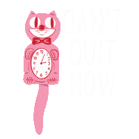 Petrako cat clock quit petrako Sticker