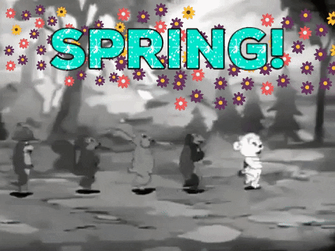 happy black and white GIF