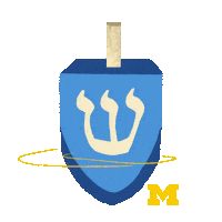 Happy Hanukkah Dreidel Sticker by University of Michigan