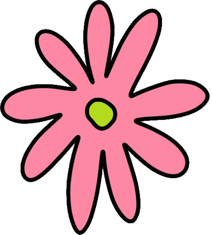 Pink Flower Sticker by Poppy Deyes