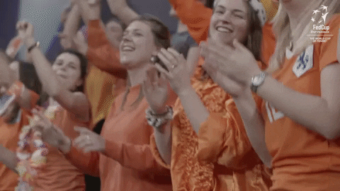 Orange Jumping GIF by Fed Cup by BNP Paribas