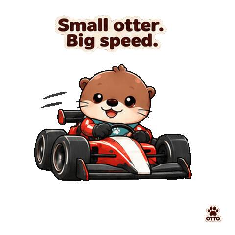 Steering Lets Go Sticker by Otto the Otter by GleeSpace