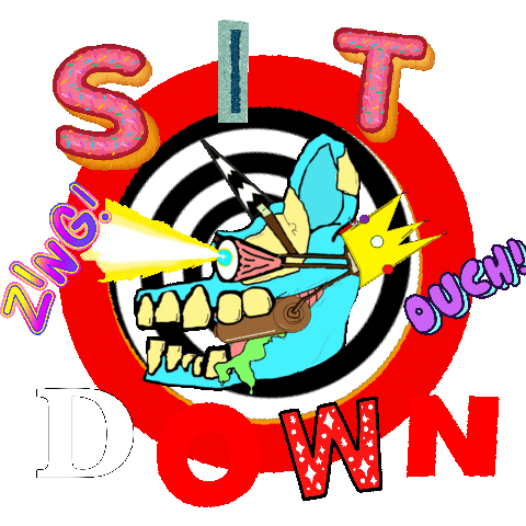 Sit Down Pain Sticker