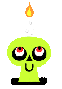 malarko halloween skull candle googly eyes Sticker