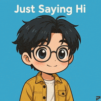 Just Saying Hi Blue Background GIF by Persona