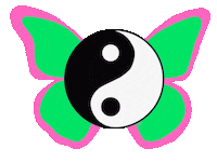 Yin Yang Butterfly Sticker