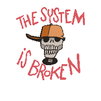 alemercado illustration skull broken system Sticker
