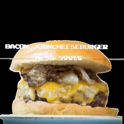 JuanchosBBQ giphygifmaker burger cheeseburger hamburguesa GIF