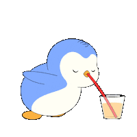 Penguin Sipping Sticker by Pudgy Penguins