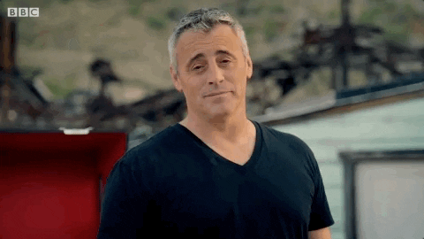 Reality TV gif. Matt LeBlanc on Top Gear looks at us and nods with a firm smile, looking confident and proud. 