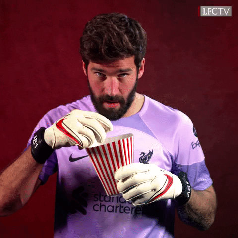 Alisson Becker Eating GIF by Liverpool FC