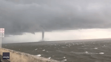 Waterspout Swirls Close to Florida's St. George Island