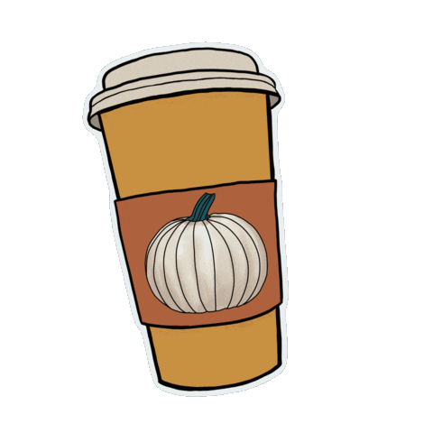 doodlingkristin coffee fall pumpkin latte Sticker