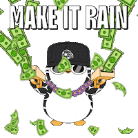 Make It Rain Money Sticker by Pudgy Penguins