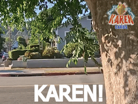 karencardstcg giphyupload side eye karen peekaboo GIF
