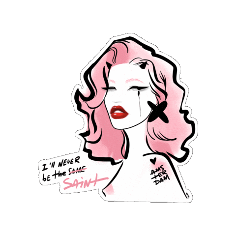 Girl Pink Sticker by Zinaida Kazantseva