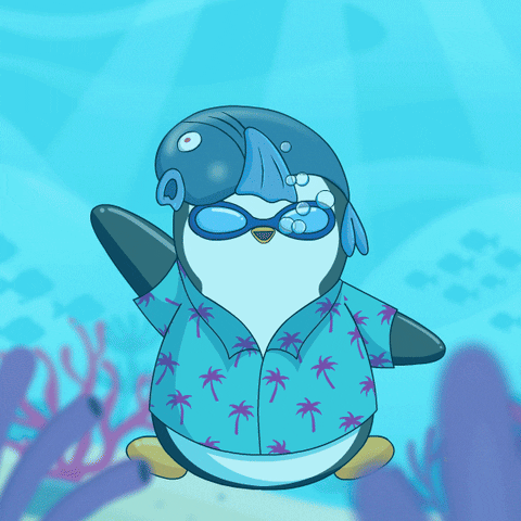 Marine Life Hello GIF by Pudgy Penguins