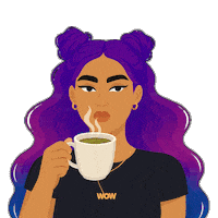 Drinking Coffee Wow Sticker by World Of Women
