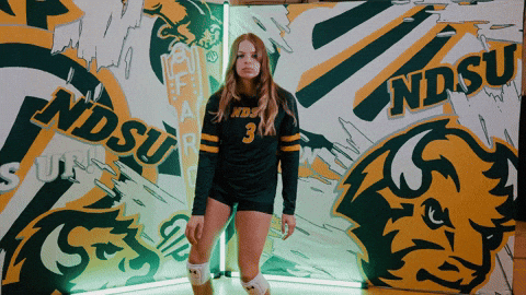 Volleyball Bison GIF by NDSU Athletics