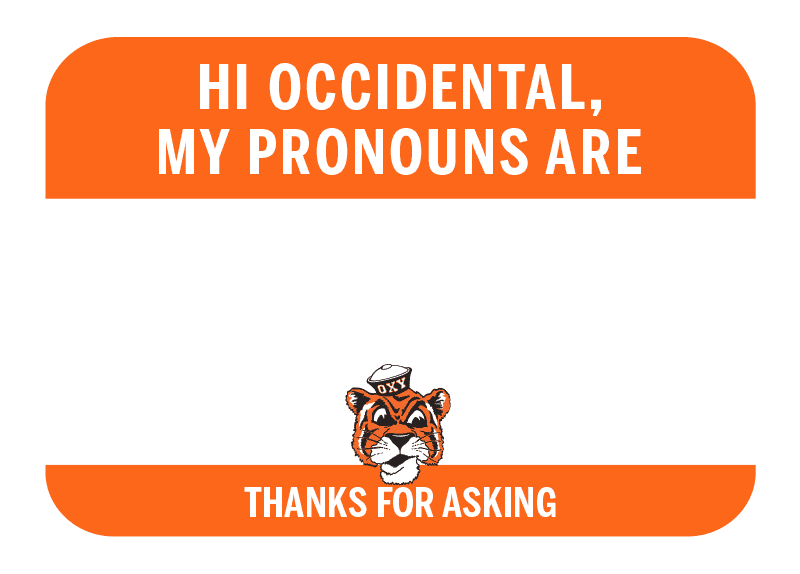 Pronouns Sticker by Occidental College