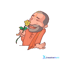 Yogi Adityanath India Sticker by Creative Hatti