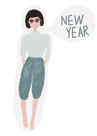 New Year Girl Sticker