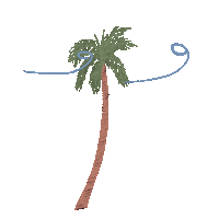 Flowing Palm Tree Sticker