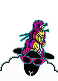 Sheep Knitting Sticker by Hand Dyed Diva