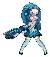 Lunime fight happy anime girl Sticker