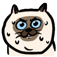Nervous Siamese Cat Sticker by ehcat