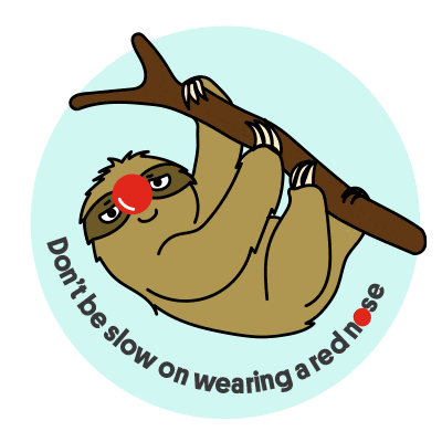 Red Nose Day Sloth Sticker by Red Nose Australia