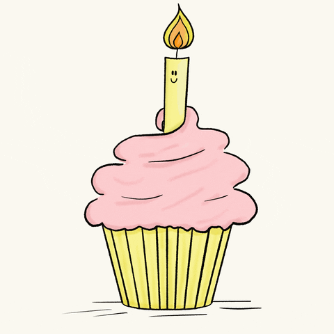 mgdoodlestudio giphyupload birthday candle cupcake GIF