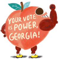 Voting Georgia Peach Sticker by Creative Courage
