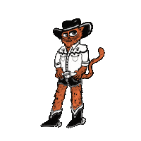 NicholeMK cat cowboy howdy nicholemk Sticker