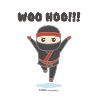 ninja jumping Sticker