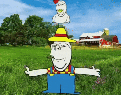 Fliprez meme chicken farmer soy GIF