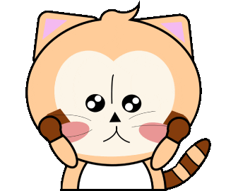 yu-hankao giphyupload cat shy racoon Sticker