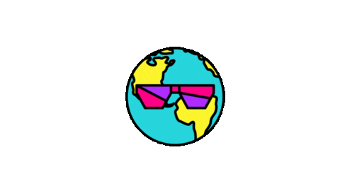 follovers giphyupload glasses globe world map Sticker