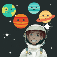 FrizzyBoy smile cartoon space stars GIF