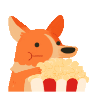 Hungry Eating Popcorn Sticker