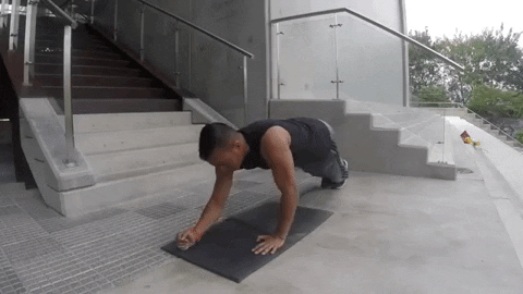 Alex94x giphygifmaker plank up and down GIF