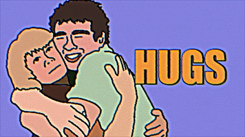 two humans hugging