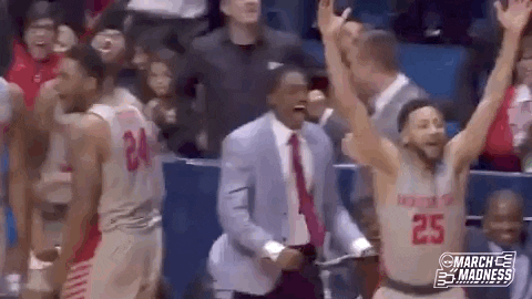 Excited College Basketball GIF by NCAA March Madness