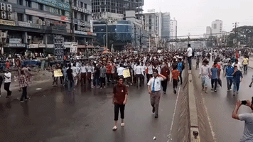 Road Safety Protesters Stop Traffic on Dhaka Streets