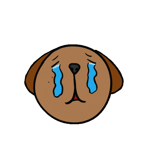 tokayares giphyupload dog sad cry Sticker