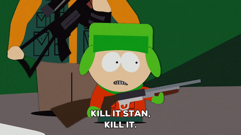 kyle broflovski gun GIF by South Park 