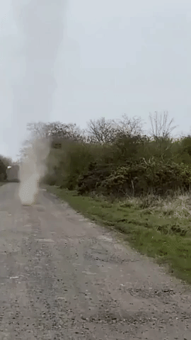 Dust Devil Swirls on Cumbria Country Road