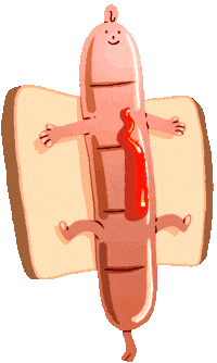 Hot Dog Smile Sticker by Neil Sanders