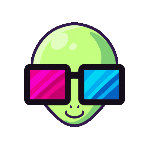 3D Glasses Black Nerd Sticker by Blerd